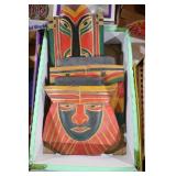 CARVED WOOD TRIBAL MASKS