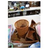 WOVEN BASKET, SMALL 3 TIER CORNER SHELF