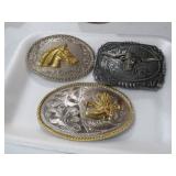 (3) VTG WESTERN BELT BUCKLES