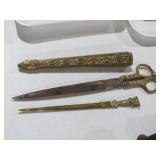 10" GERMAN BRASS VTG DESK SET