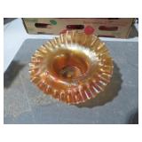 FENTON MARIGOLD RUFFLE CARNIVAL GLASS BOWL