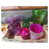 COLLECTION OF VINTAGE GLASS VASES