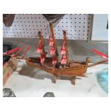 HAND MADE PIRATE SHIP WITH SAILS