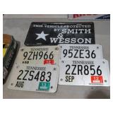 MOTORCYCLE & SMITH & WESSON LICENSE PLATES
