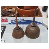 (2) COPPER VINTAGE OIL CANS
