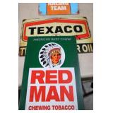 TEXACO & RED MAN TIN ADV SIGNS - 12X8, 8X12