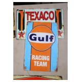 TEXACO & GULF TIN ADV SIGNS - 12X8, 8X12