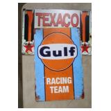 TEXACO & GULF OIL TIN ADV SIGNS - 12X8, 8X12