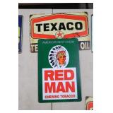 TEXACO & RED MAN TIN ADV SIGNS - 12X8, 8X12