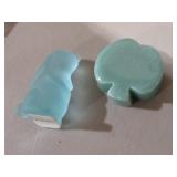 VTG. VIKING GLASS FROSTED RABBIT PAPER WEIGHTS