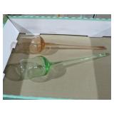 (2) BROWN ART GLASS TASTING CORDIALS