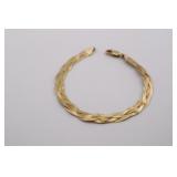 7" 4.3GR 14K GOLD WOVEN HERRINGBONE BRACELET