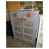 PAINTED WOOD 2DR/2DWRS  10 TINS PIE SAFE