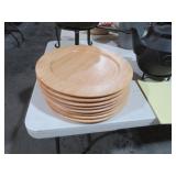 COLLECTION OF FURIO NATURAL WOOD CHARGER PLATES