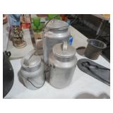 SET OF THREE ALUMINUM MIRRO USA MILK CANS