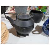 CAST IRON JOHN WRIGHT TEA KETTLE WITH STAND