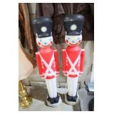 PAIR VINTAGE BLOW MOLD SOLDIERS