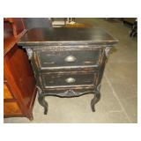 PAINTED SOLID WOOD 2 DWR DISTRESSED CHEST
