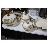 VINTAGE BRASS & GRANITEWARE COOK SET