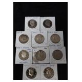 (10) PROOF KENNEDY HALF DOLLARS