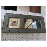 PRIMITIVE MIRROR W/ SCHOOLHOUSE QUILT SQUARE