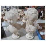 PAIR VGT ALEEXANDER BACKER CHALKWARE BUSTS