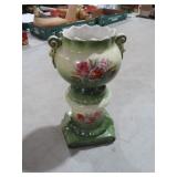 VTG HANDPAINTED FLORAL PLANTER VASE