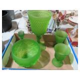 VTG GREEN SATIN GLASS COLLECTION