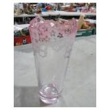 GALWAY IRISH CRYSTAL FLORAL ETCHED VASE