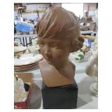 HEAVY ARTIST SIGNED FRENCH TERRACOTA BUST