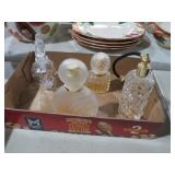 VTG GLASS PERFUME BOTTLES & ATOMIZER