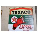PAIR OF TEXACO TIN ADV SIGNS - 12X8, 8X12