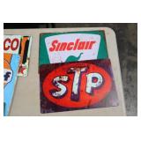 SINCLAIR & STP TIN ADV SIGNS - 12X8, 8X12