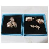 FOOTBALL BROOCH & EARRINGS SET