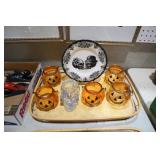 GLASS SKULL, GLASS JACKOLANTERN & SKULL PLATE