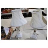 PAIR MILKGLASS TABLE LAMPS W/ SHADES