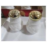 PAIR OF MILK GLASS SALT & PEPPER SHAKERS