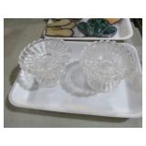 PAIR OF VINTAGE GLASS CANDLE HOLDERS