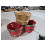 (2) RED/GRN & (1) NATURAL FRUIT BASKETS