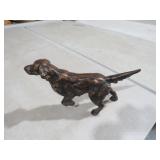 CAST IRON BRONZE LIKE HUNTING DOG SCULPTURE