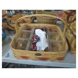 PETERSBORO RED BANDED BASKET W/ LINER