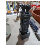 ARTIST SIGNED CARVED FAMILY FIGURINE