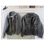 (2) DISTRESSED LEATHER COATS SZ (M) & 42