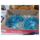 VTG HAZEL ATLAS CAPRI BLUE SEASHELL SNACK SETS