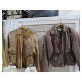 (2) NICE DISTRESSED SZ (M) LEATHER COATS