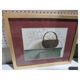 FRAMED STILL LIFE COUNTRY BASKET