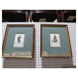 PAIR FRAMED MONKEY PRINTS