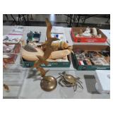 BRASS SEAGULL & CRAB FIGURE