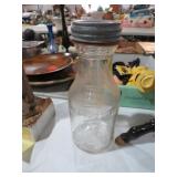 MASTER MFG. EMBOSSED QUART OIL BOTTLE/ ZINC LID
