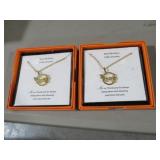 (2) MOM CZ PENDANT NECKLACES